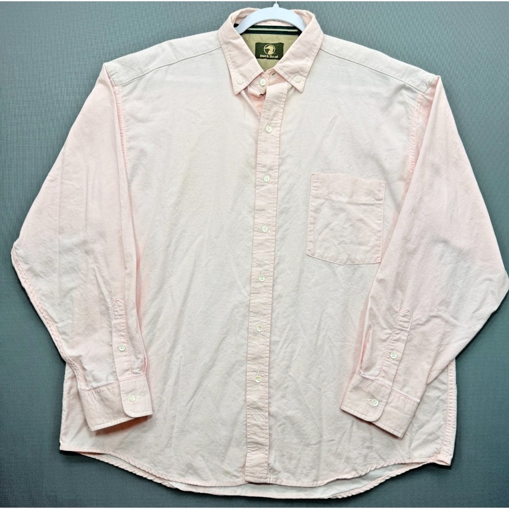 Vintage Duck Head Oxford Shirt Light Pink Button Down Long Sleeve USA | Men's XL